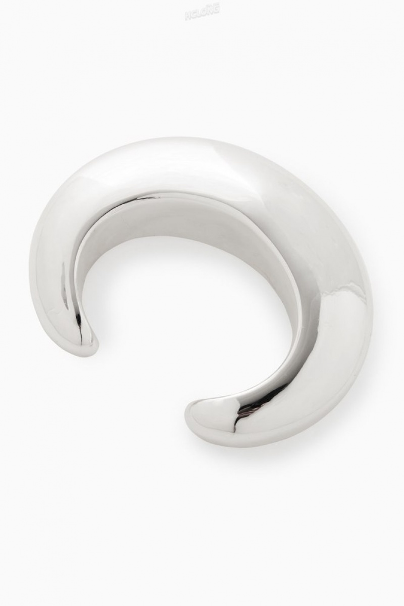 COS Domed Oversized Bangle Women's Jewelry & Jewellery Silver | AL74-Y6ZH