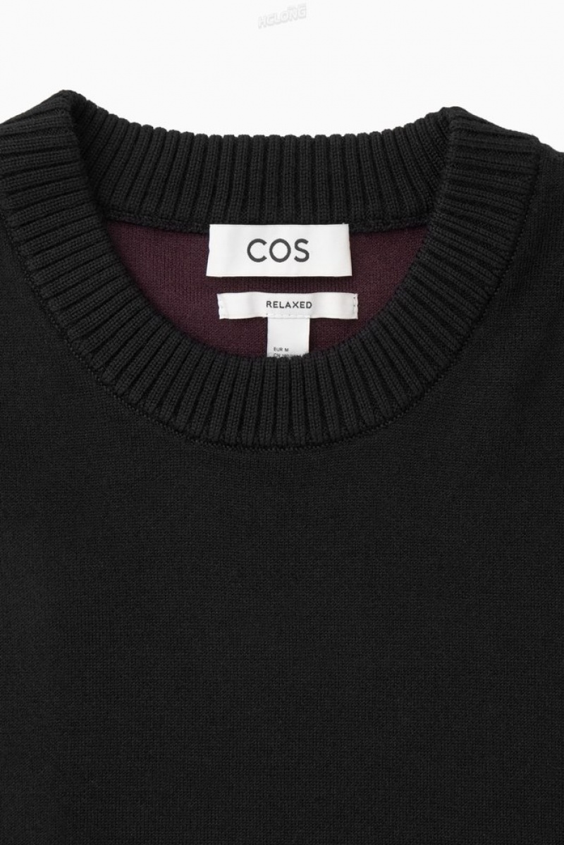 COS Double-Faced Merino Wool Jumper Men's Knitwear Black | GL07-L5RZ