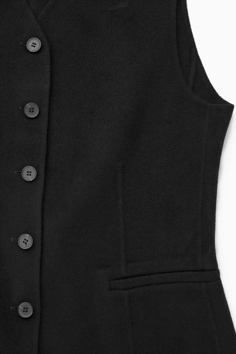 COS Double-Faced Wool Waistcoat Women's Blazers & Tailoring Black | NH13-I8NY