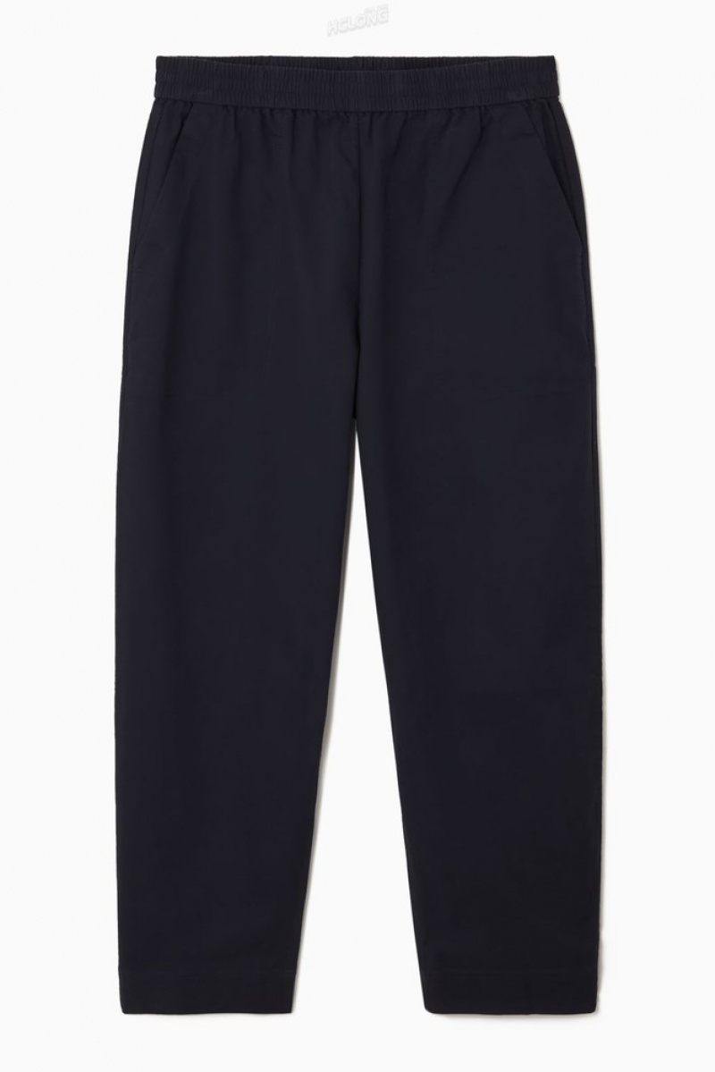 COS Elasticated Twill Pants Men's Pants Off-White | YM66-W4QR