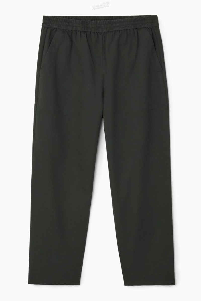 COS Elasticated Twill Pants Men's Pants Off-White | YG39-E4BN