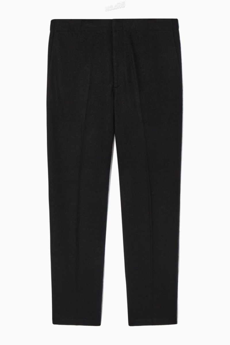 COS Elasticated Wool Pants Men's Pants Black | IJ08-G3MI