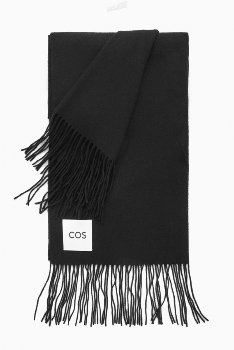 COS Fringed Pure Wool Scarf Women's Scarves Light Grey | JT16-S3QD