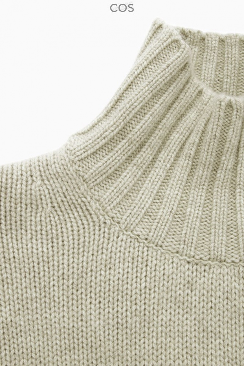 COS Funnel-Neck Pure Cashmere Sweater Women's Sweaters & Cardigans Cream | EX99-B7CS