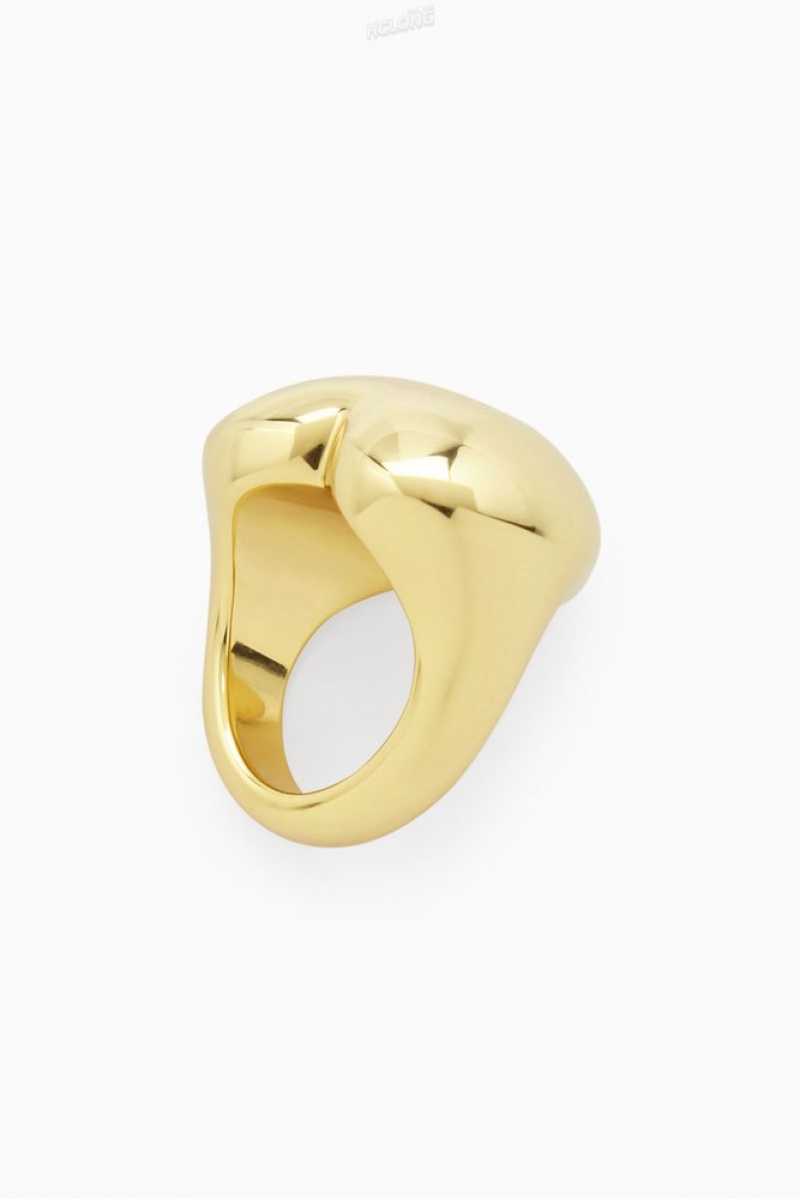 COS Heart Signet Ring Women's Jewelry & Jewellery Gold | TQ09-S5SY