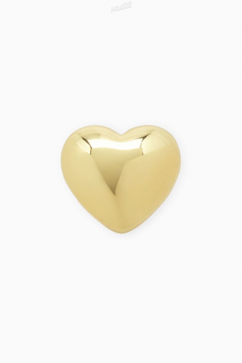 COS Heart Signet Ring Women's Jewelry & Jewellery Gold | TQ09-S5SY