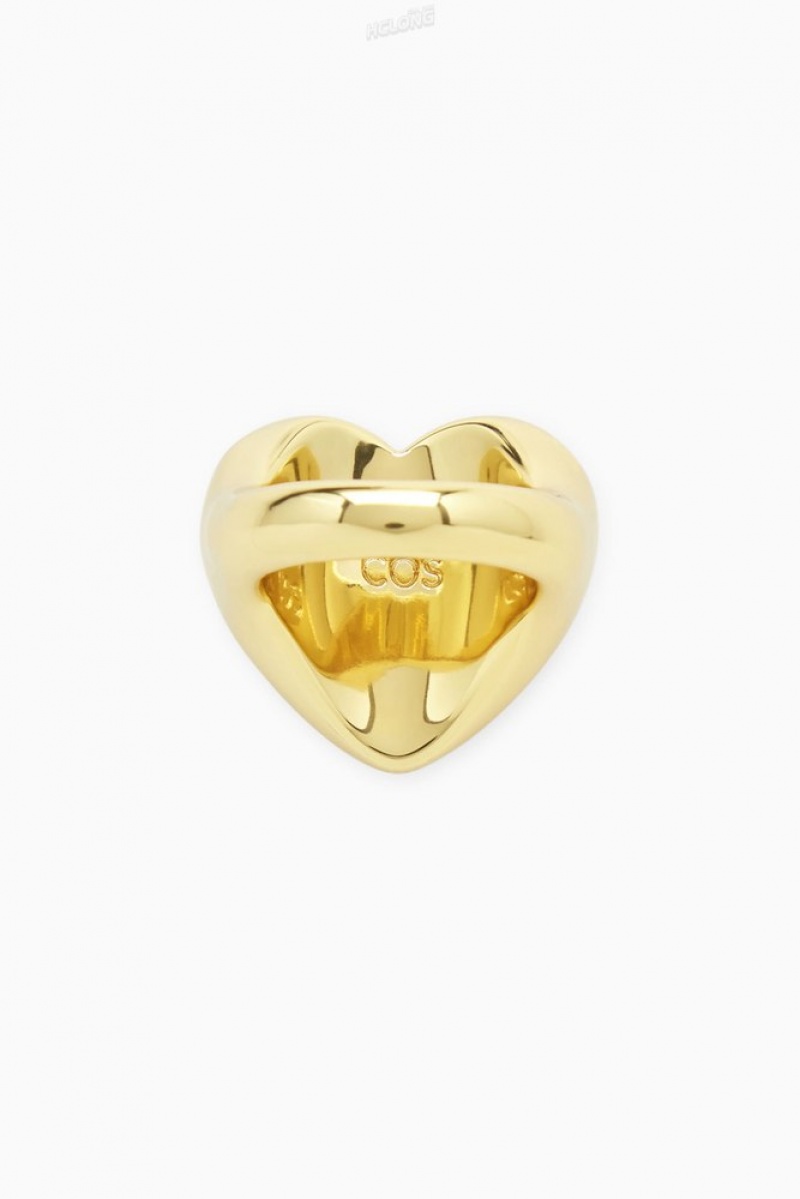 COS Heart Signet Ring Women's Jewelry & Jewellery Gold | TQ09-S5SY