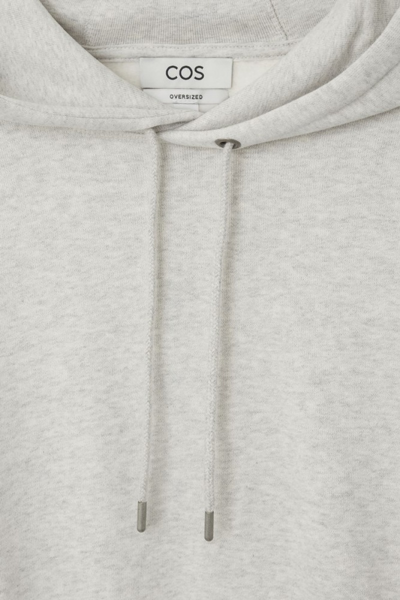 COS Heavyweight Paneled Hoodie Men's Sweatshirts & Hoodies Gray MéLange | FB54-F5AS