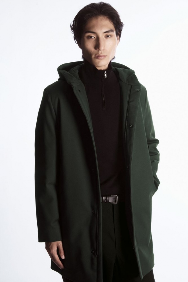 COS Hooded Padded Parka Men's Coats & Jackets Black | IX99-T0ZX