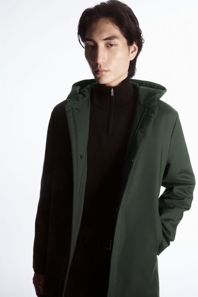 COS Hooded Padded Parka Men's Coats & Jackets Black | IX99-T0ZX