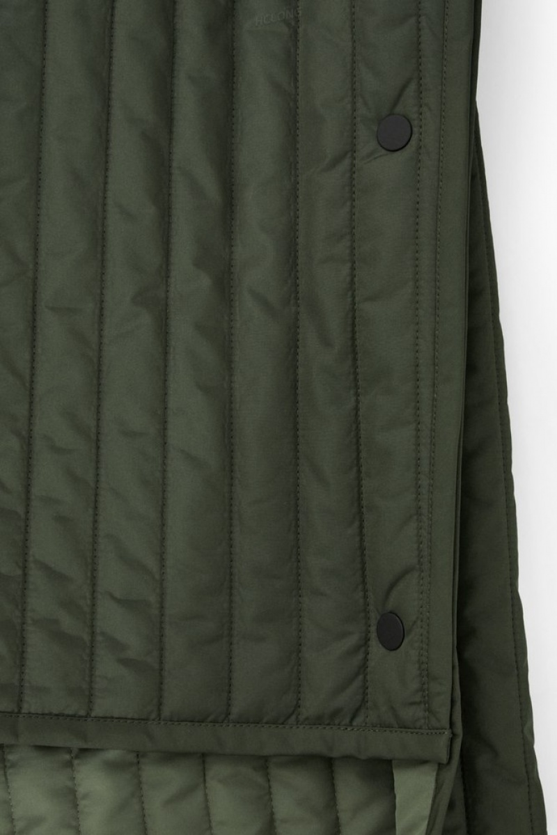 COS Hooded Quilted Hybrid Gilet Men's Coats & Jackets Green | GA09-A4EZ