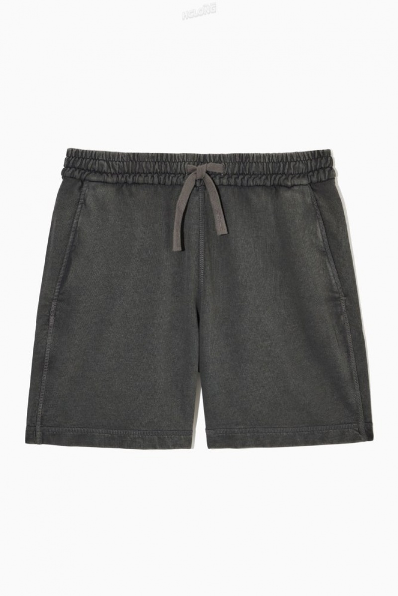 COS Jersey Drawstring Shorts Men's Shorts Black | FM90-M2UI