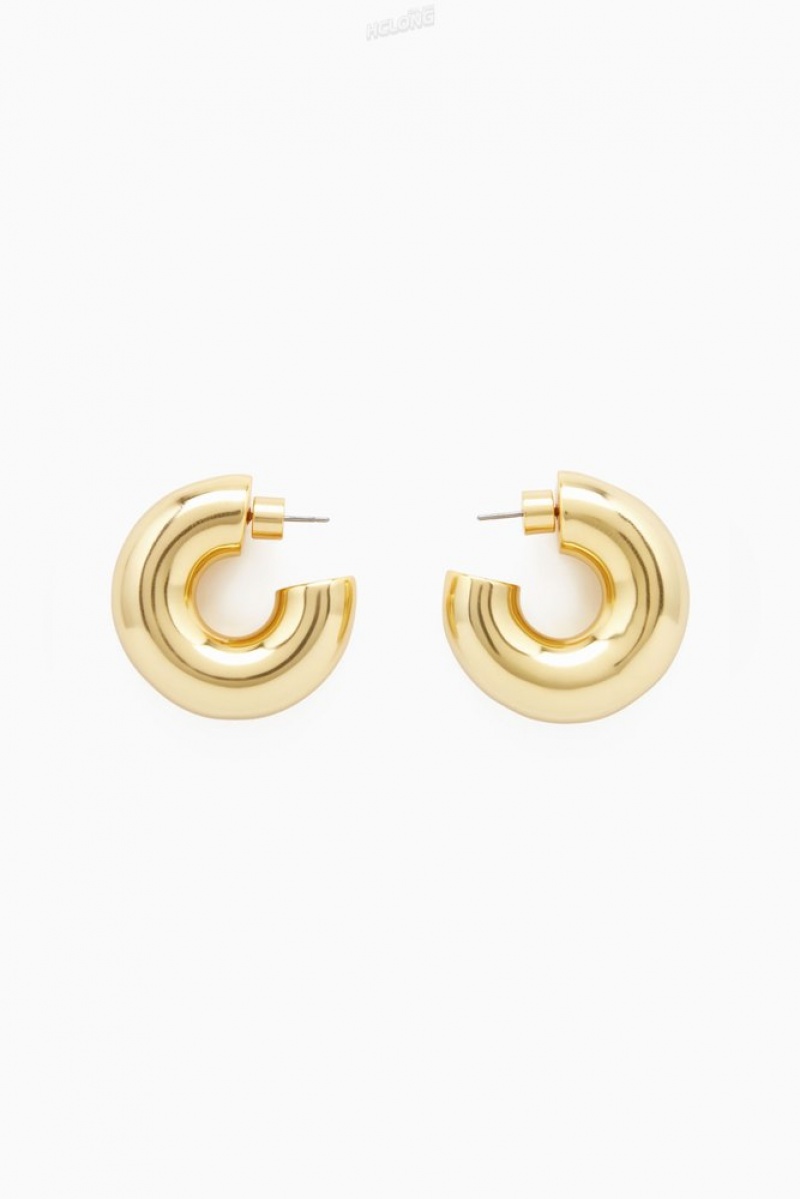 COS Large Chunky Hoop Earrings Women's Jewelry & Jewellery Gold | XL96-W4MG