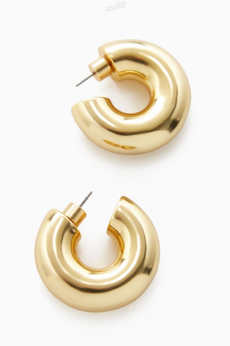 COS Large Chunky Hoop Earrings Women's Jewelry & Jewellery Gold | XL96-W4MG