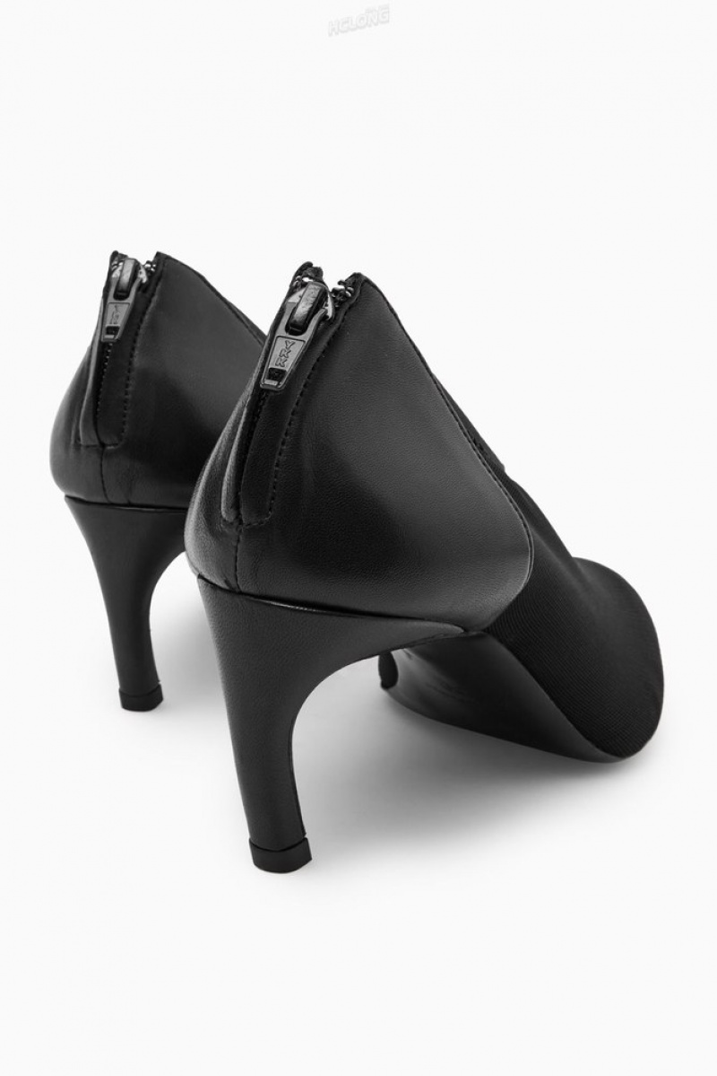 COS Leather And Mesh Pumps Women's Pumps Black | UD07-V8WR