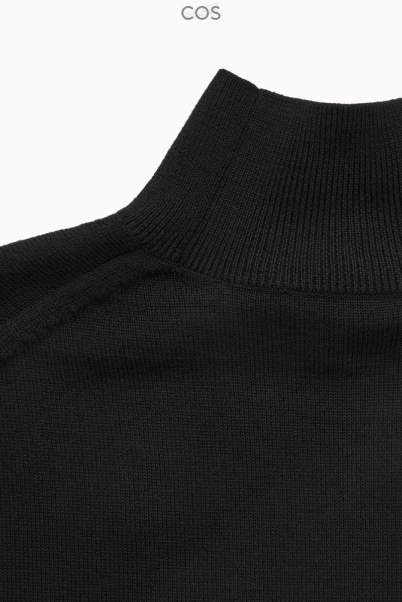 COS Lightweight Merino-Wool Turtleneck Dress Women's Sweaters & Cardigans Black | II17-R1LY