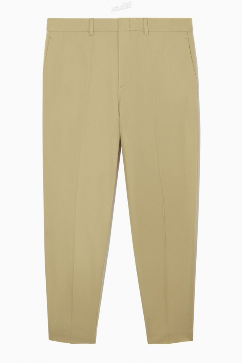 COS Linen And Cotton-Blend Tailored Pants Men's Pants Beige | VH48-A6AN