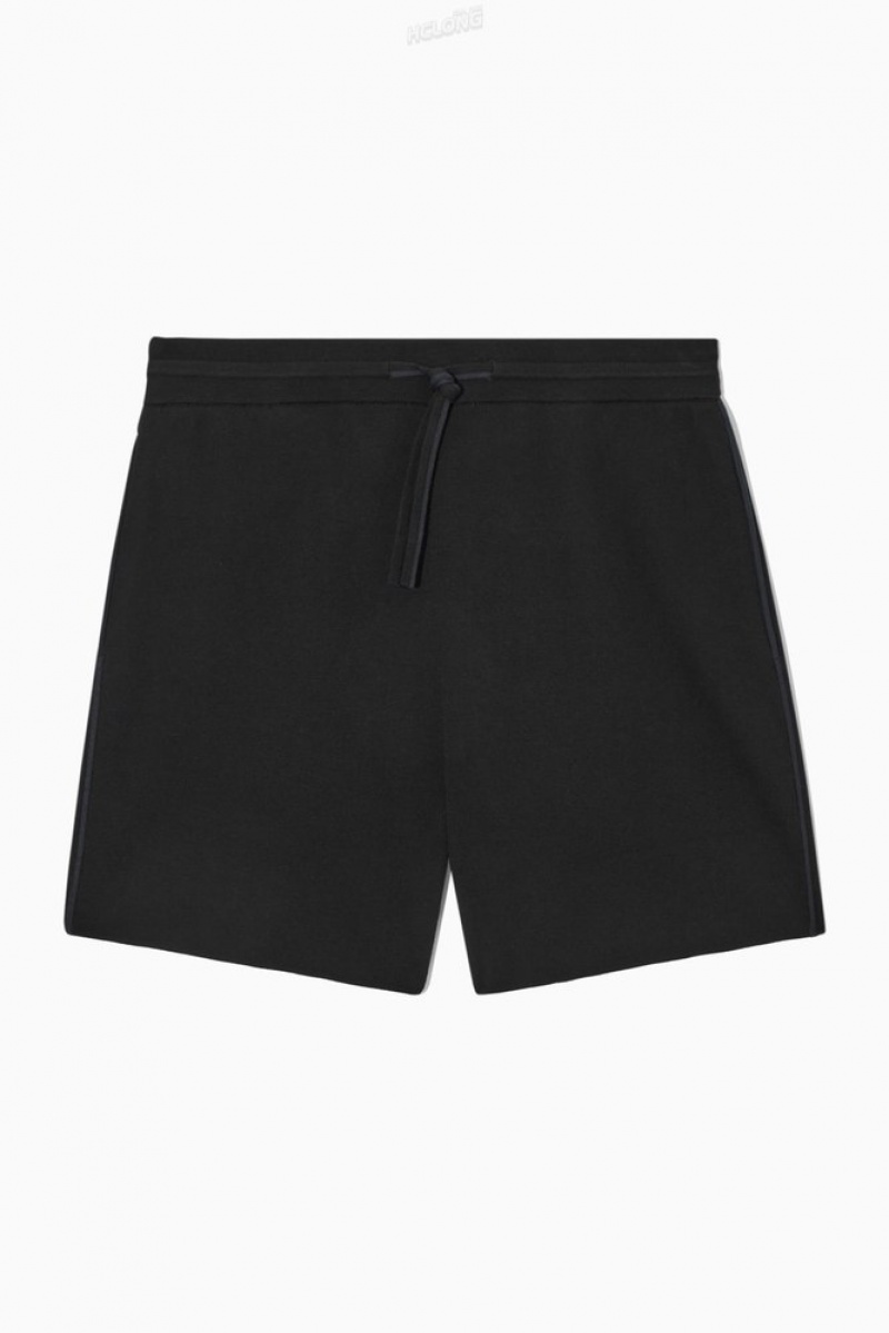 COS Minimal Knitted Shorts Men's Shorts Black | PH58-G7YR