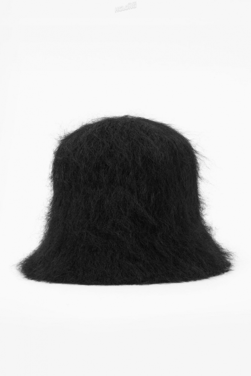 COS Mohair Bucket Hat Women's Hats Black | UL66-Y5EY