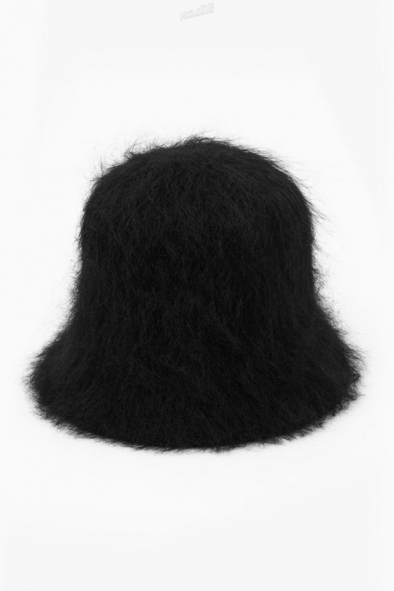 COS Mohair Bucket Hat Women's Hats Black | UL66-Y5EY