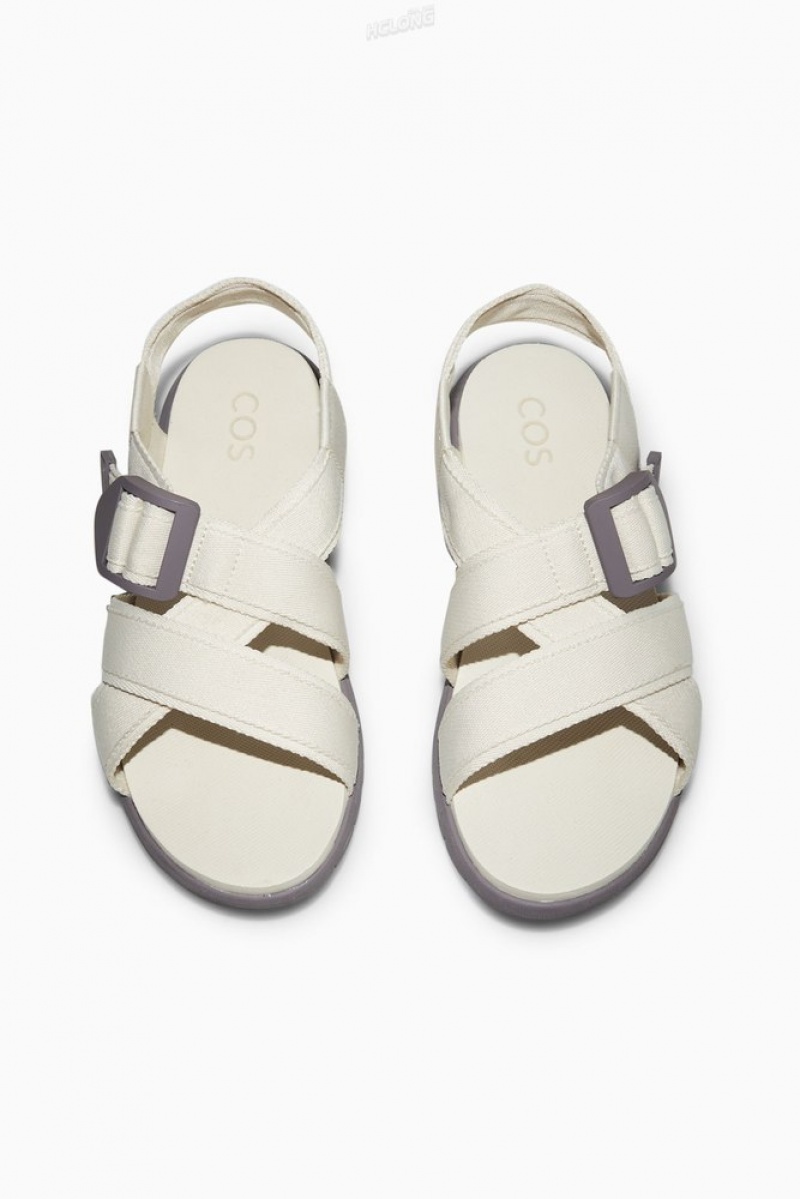 COS Multi-Strap Sandals Men's Sandals Light Beige | LT81-K7EE