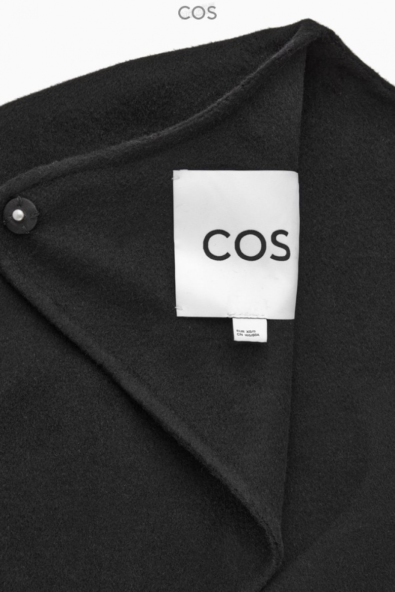 COS Open-Back Wool Bolero Jacket Women's Coats & Jackets Black | UQ43-D7SS