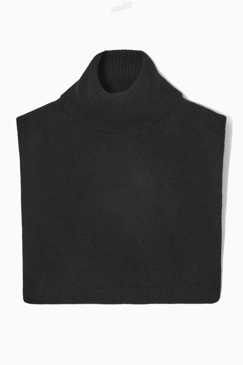 COS Open-Side Cashmere-Blend Roll-Neck Vest Women's Tops Black | VB03-Q7EH