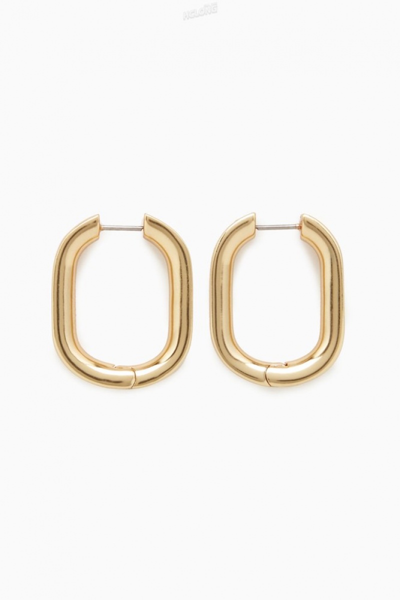 COS Oval Hoop Earrings Women's Jewelry & Jewellery Gold | YS48-Z6UD