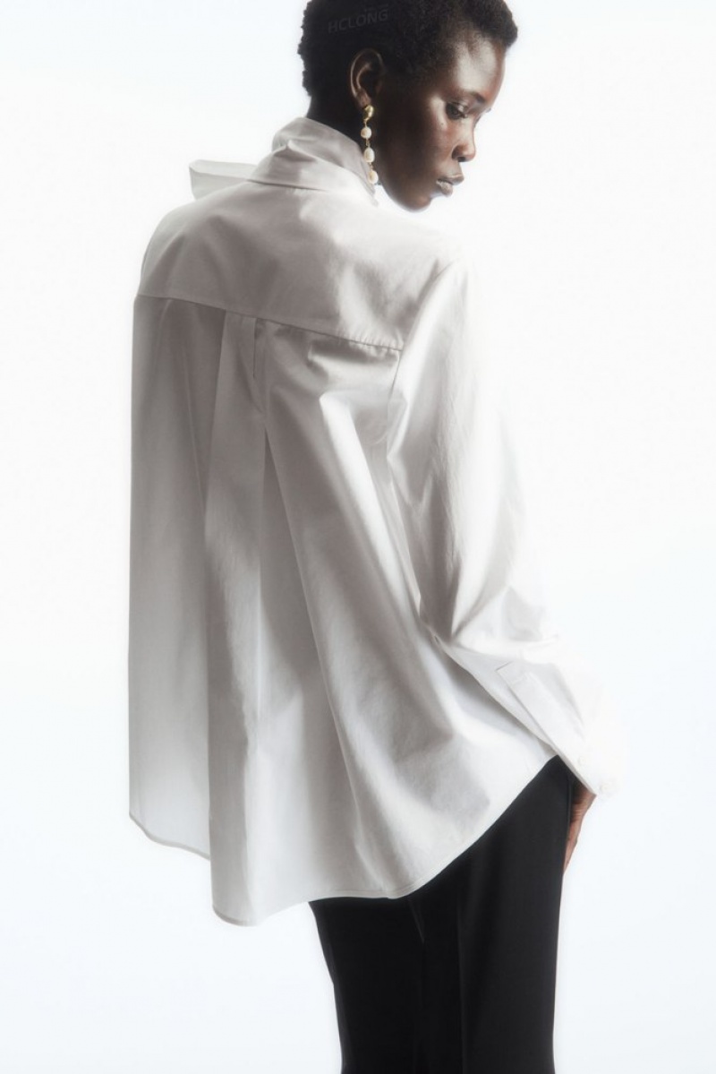 COS Oversized Bow-Detail Blouse Women's Shirts & Blouses Black | KJ53-K3QN