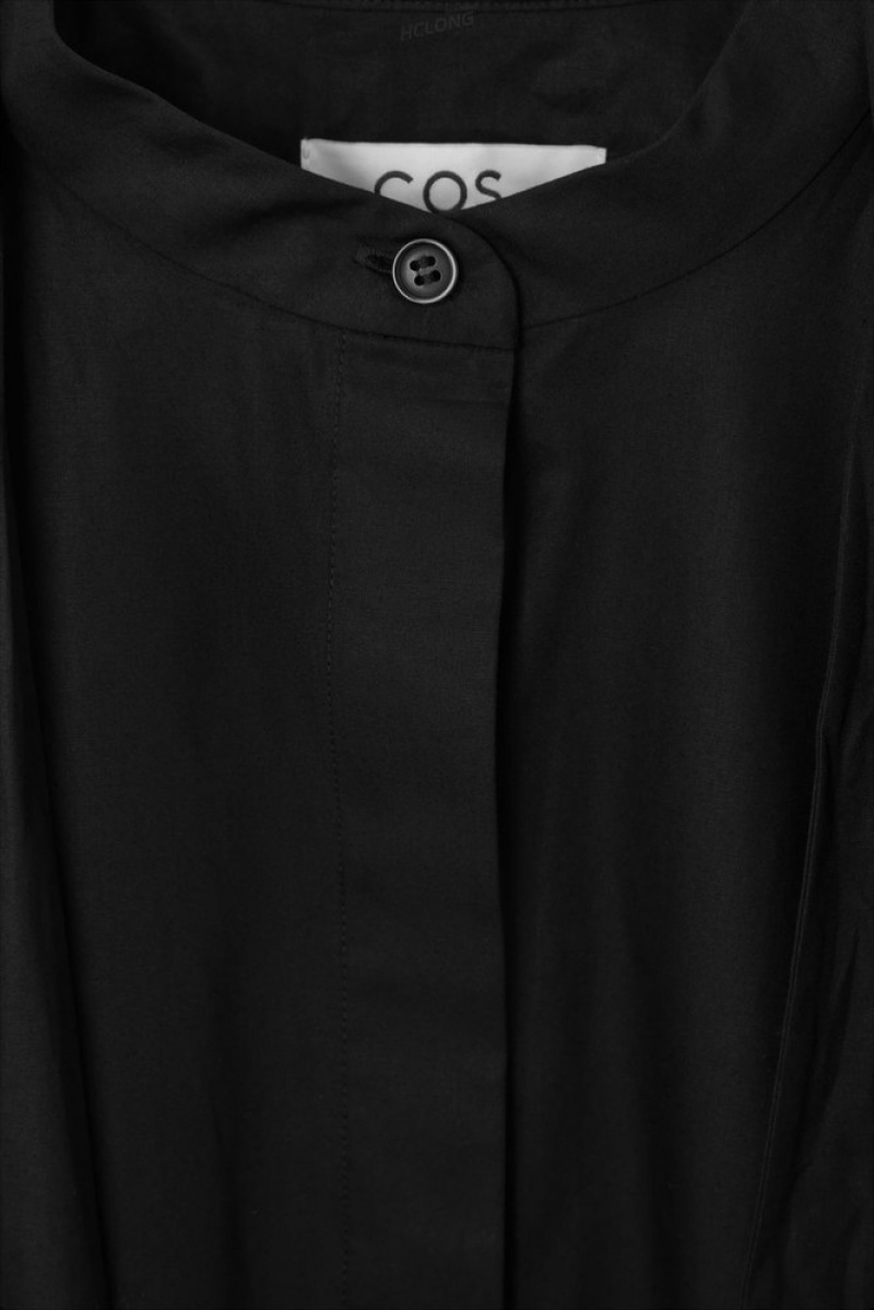 COS Oversized Bow-Detail Blouse Women's Shirts & Blouses Black | QB10-L8NW