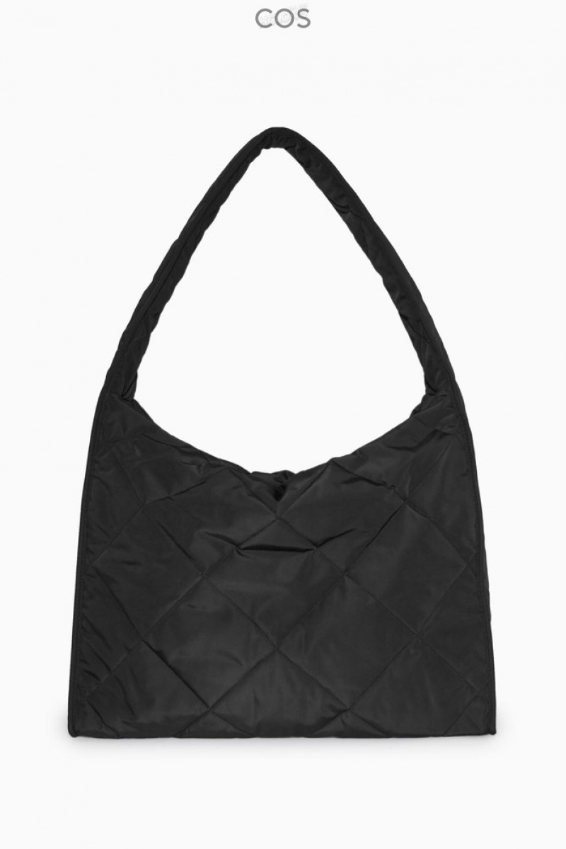 COS Oversized Diamond-Quilted Bag Women's Bags Black | ON11-V5HJ