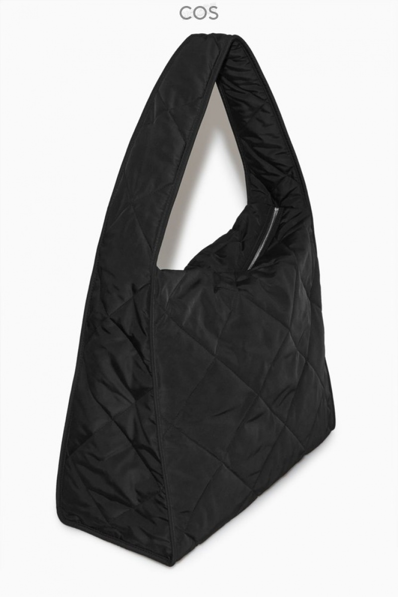 COS Oversized Diamond-Quilted Bag Women's Bags Black | ON11-V5HJ