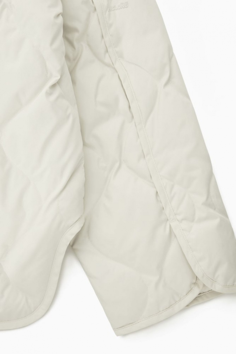 COS Oversized Quilted Jacket Women's Coats & Jackets Off-White | RT86-B6IF