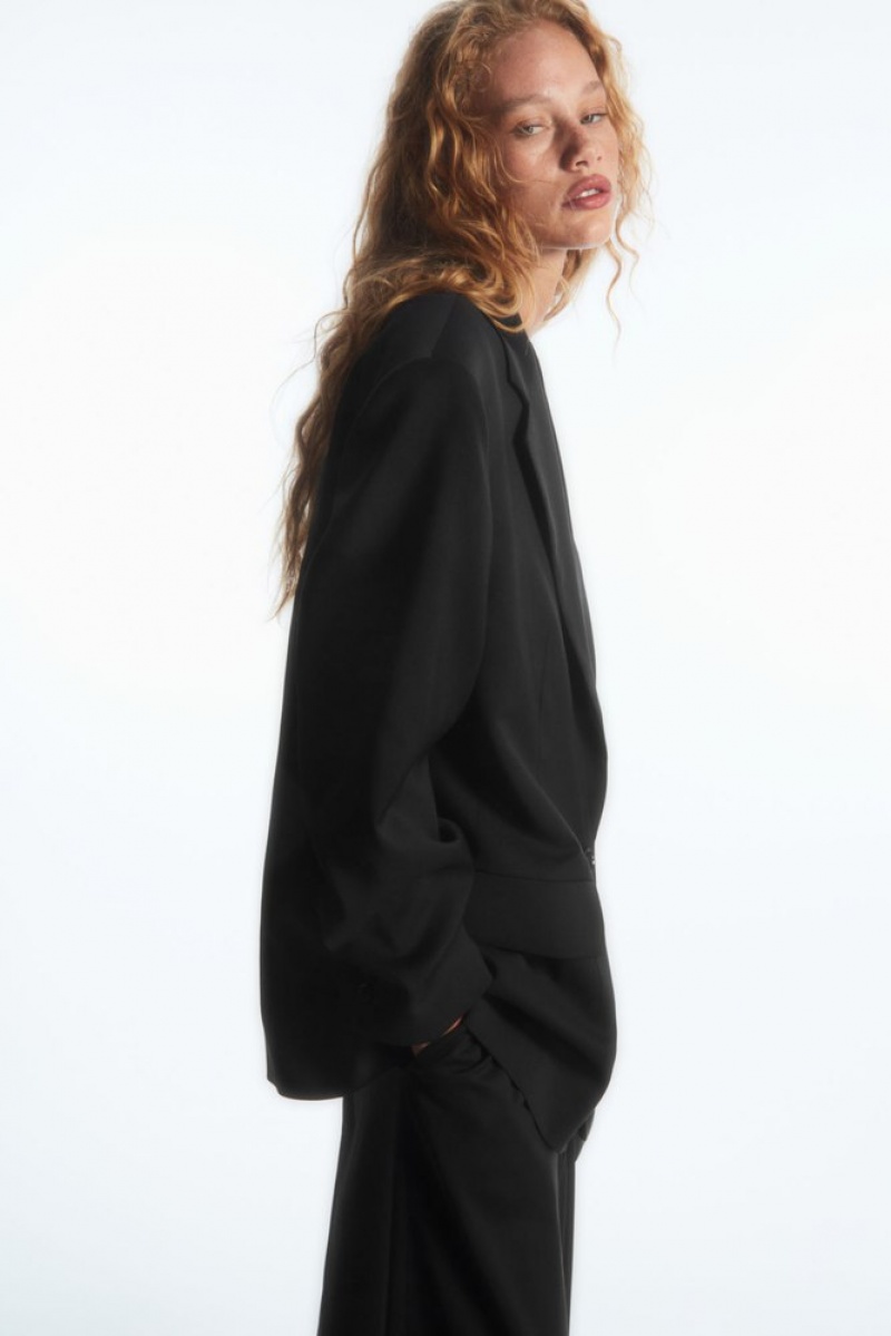 COS Oversized Single-Breasted Blazer Women's Blazers & Tailoring Black | HX26-H8IP