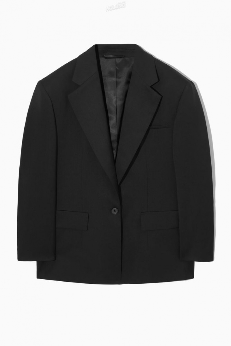 COS Oversized Single-Breasted Blazer Women's Blazers & Tailoring Black | HX26-H8IP