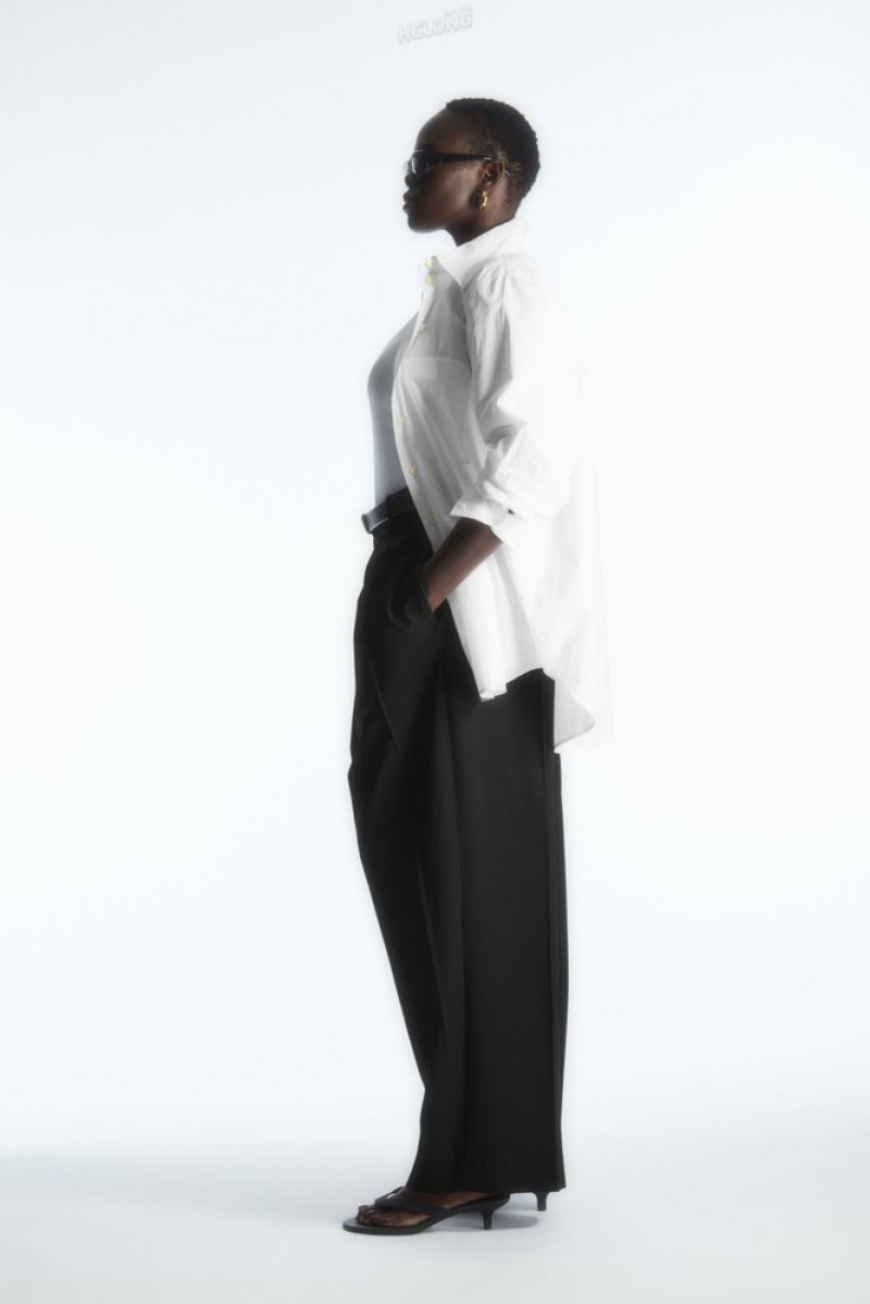 COS Oversized Tailored Shirt Women's Shirts & Blouses White | QV09-U9JG