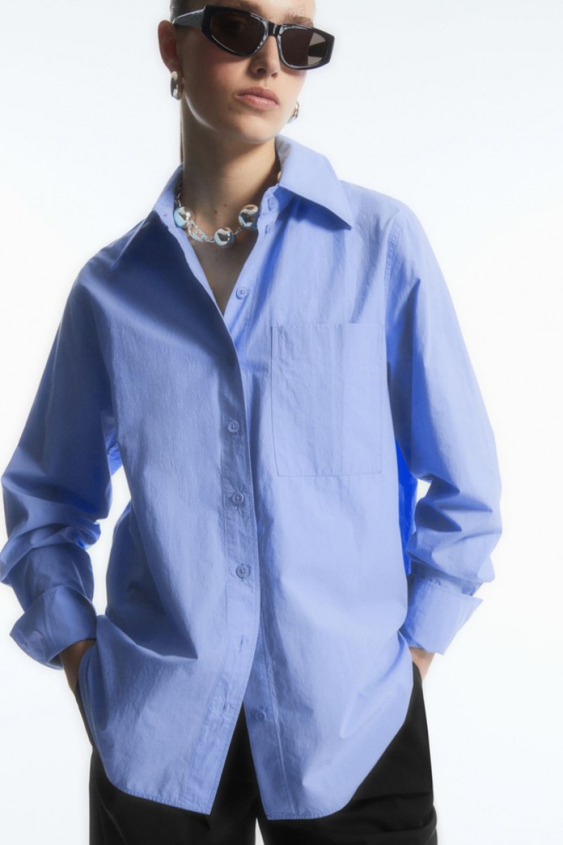 COS Oversized Tailored Shirt Women's Shirts & Blouses White | HU00-F6IC