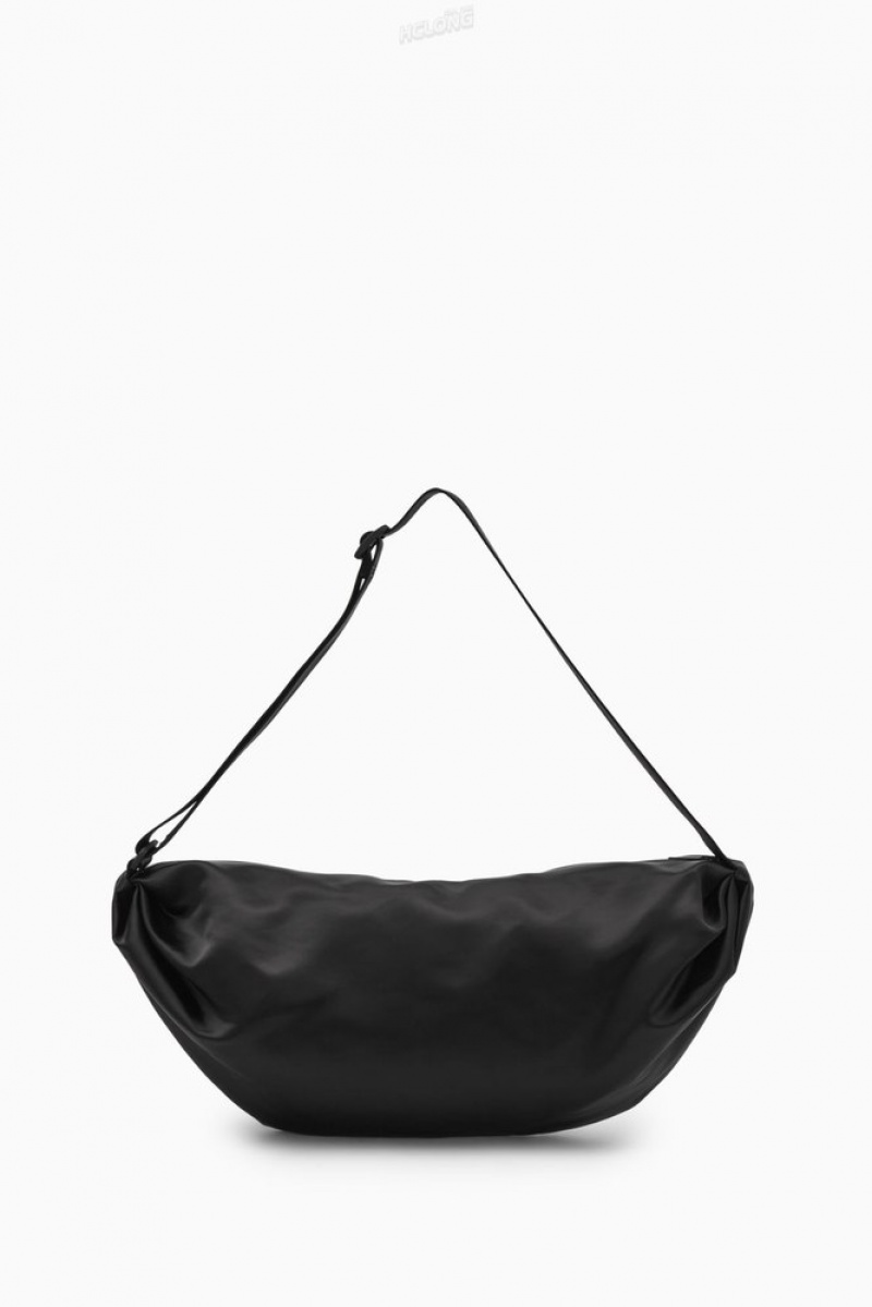 COS Padded Crossbody - Nylon Women's Bags Black | HU32-M6FQ