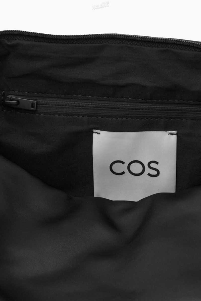 COS Padded Crossbody - Nylon Women's Bags Black | HU32-M6FQ