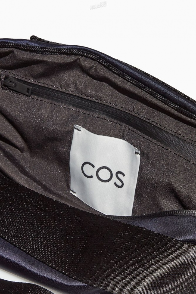 COS Padded Crossbody - Nylon Women's Bags Black | QB67-Z7ND