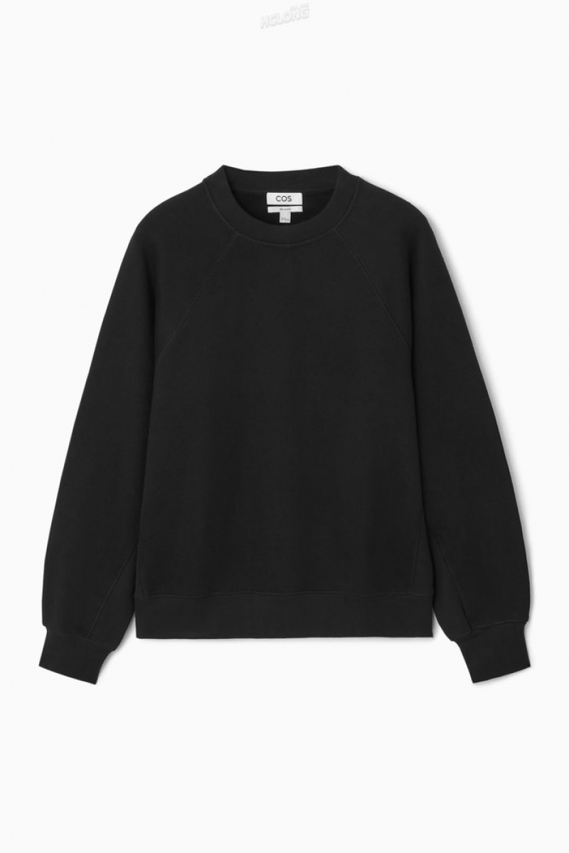 COS Paneled Sweatshirt Men's Sweatshirts & Hoodies Black | TQ13-C8HO