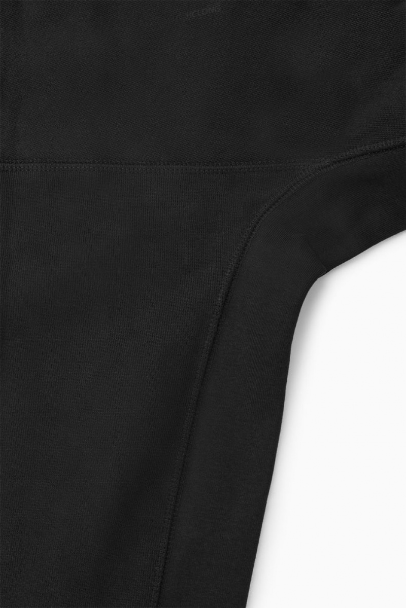 COS Paneled Sweatshirt Men's Sweatshirts & Hoodies Black | TQ13-C8HO