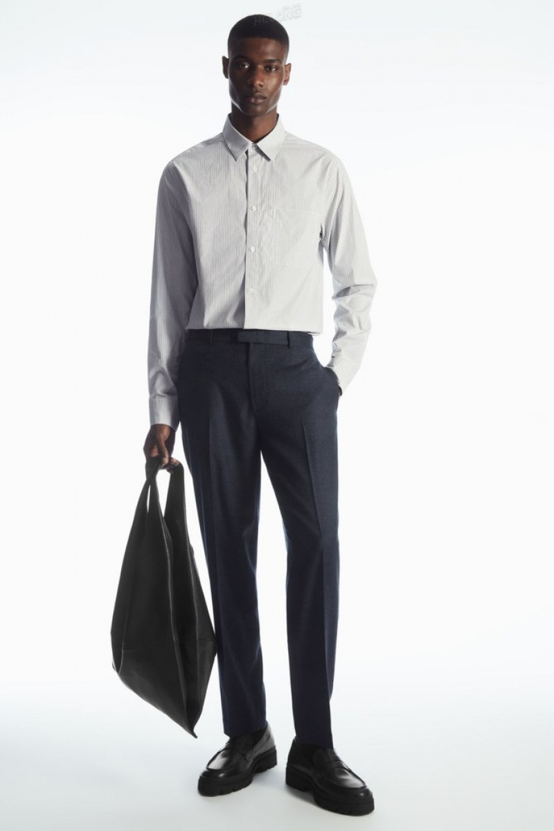 COS Patch-Pocket Shirt - Regular Men's Shirts White | FW78-I5EQ