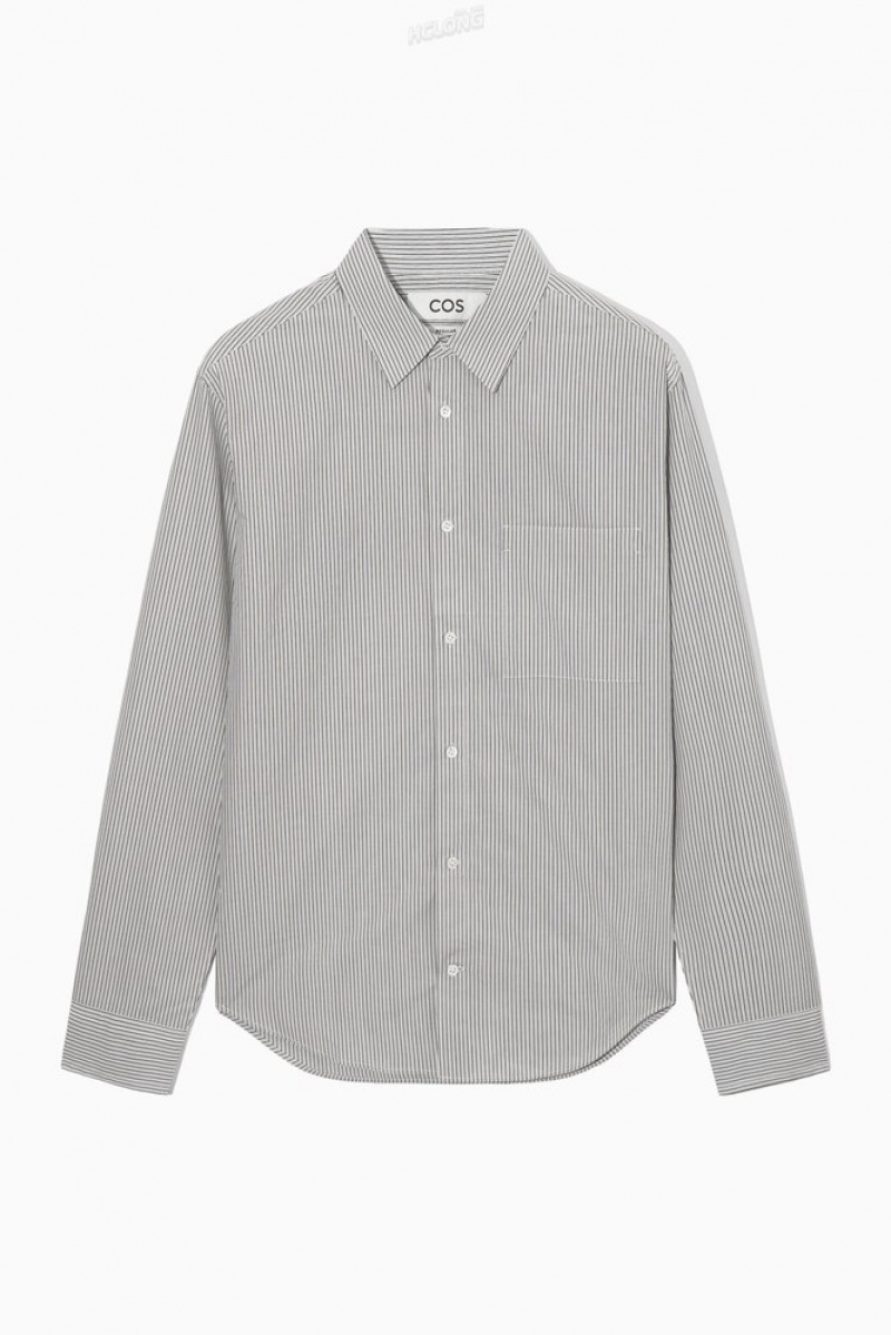 COS Patch-Pocket Shirt - Regular Men's Shirts White | FW78-I5EQ