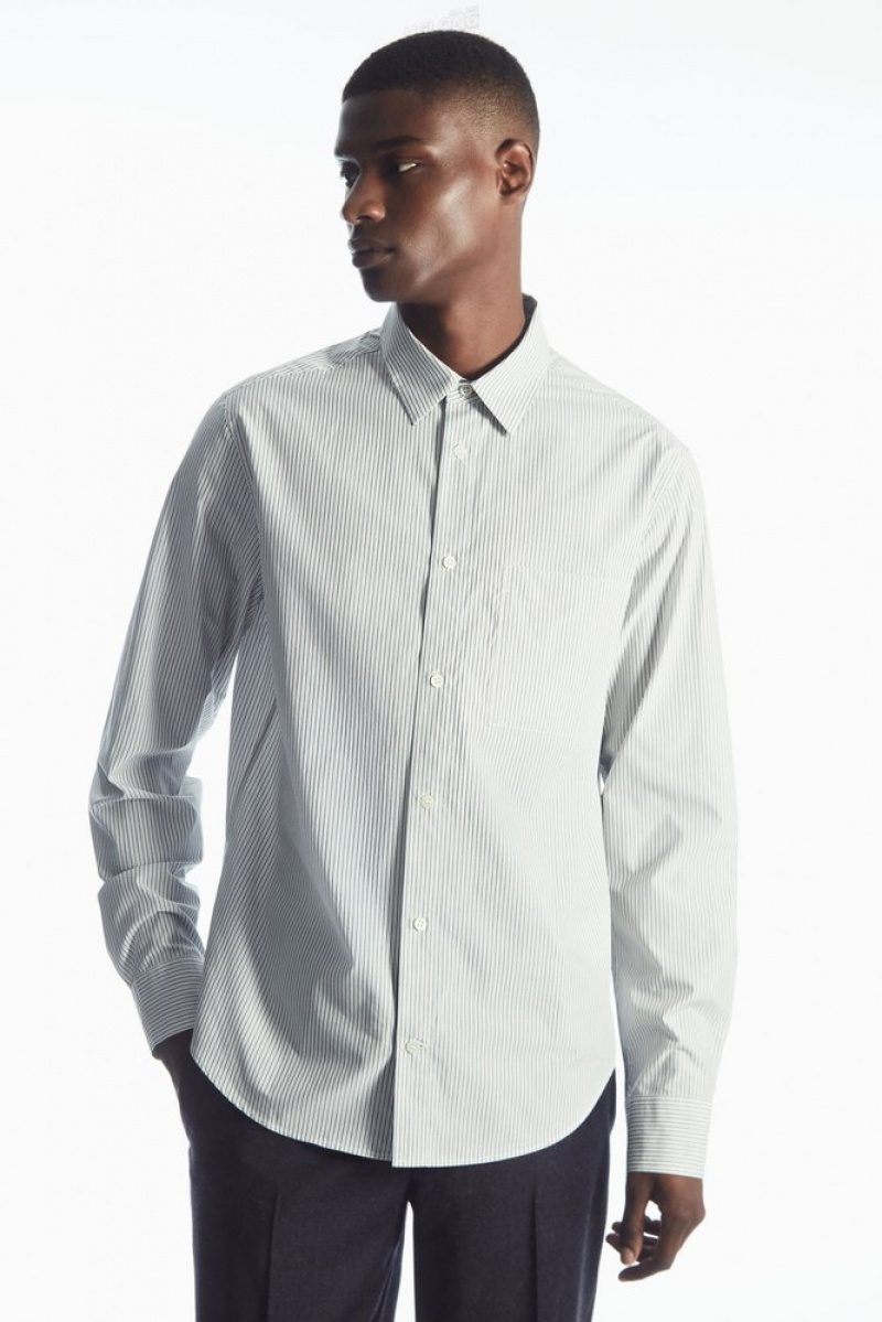 COS Patch-Pocket Shirt - Regular Men\'s Shirts White | FW78-I5EQ