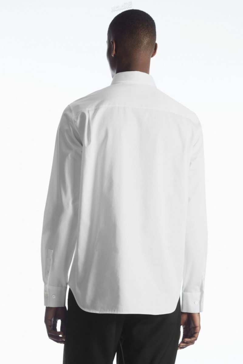 COS Patch-Pocket Shirt - Regular Men's Shirts White | FT94-N3ZQ