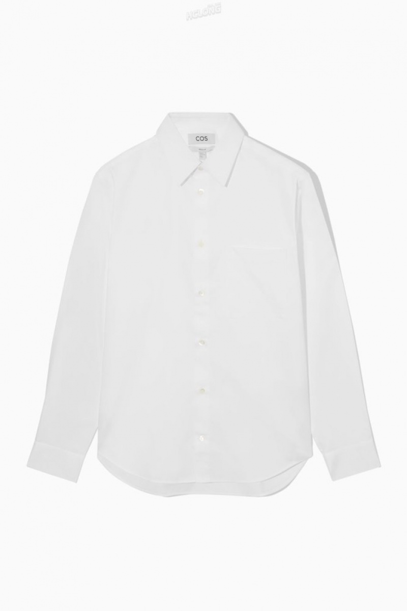 COS Patch-Pocket Shirt - Regular Men's Shirts White | FT94-N3ZQ