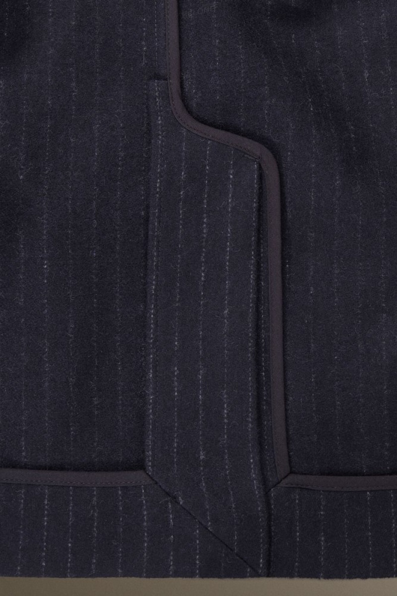 COS Pinstriped Wool Blazer - Regular Men's Blazers Navy / Pinstriped | NI82-N1NM