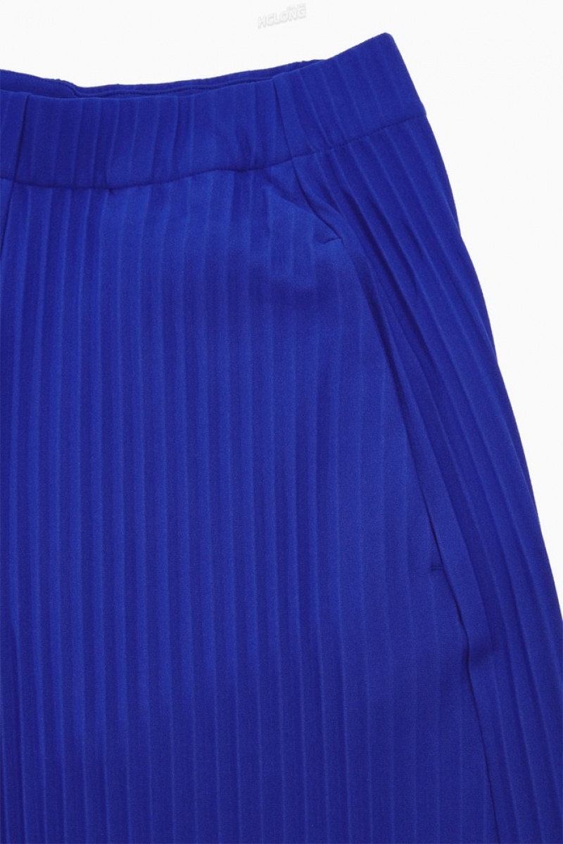 COS Pleated Elasticated Trousers Men's Trousers Bright Blue | RW80-M8XX