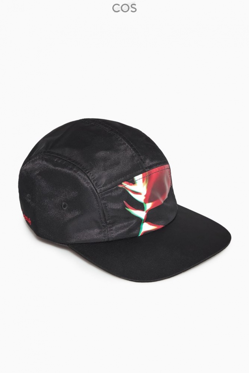 COS Printed Baseball Cap Men's Hats Black | QS15-K2GB